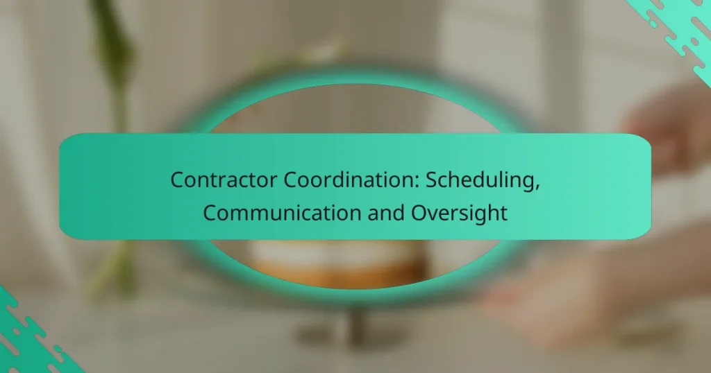 Contractor Coordination: Scheduling, Communication and Oversight
