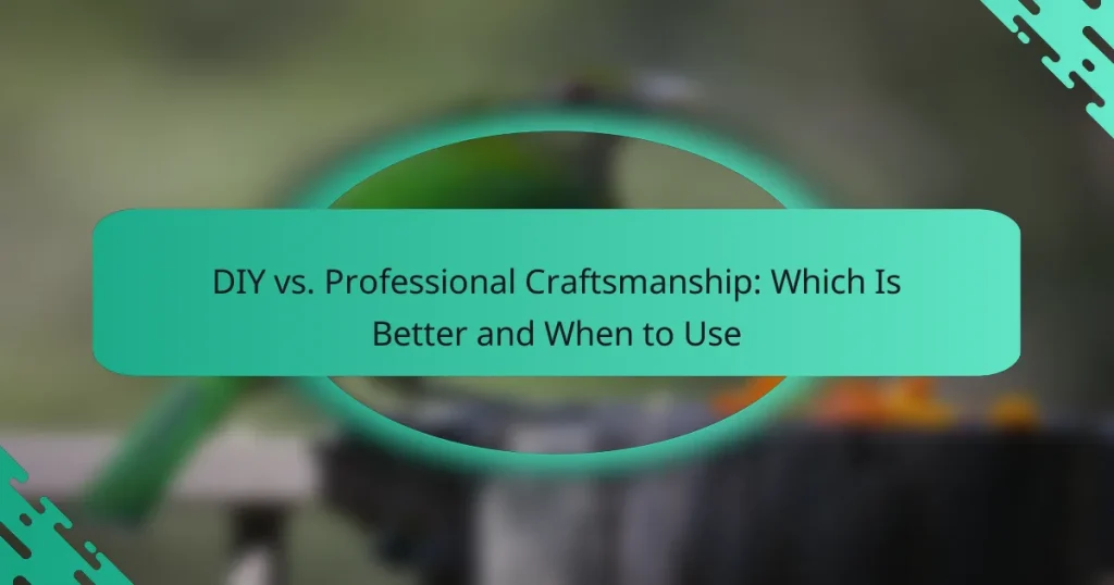 DIY vs. Professional Craftsmanship: Which Is Better and When to Use