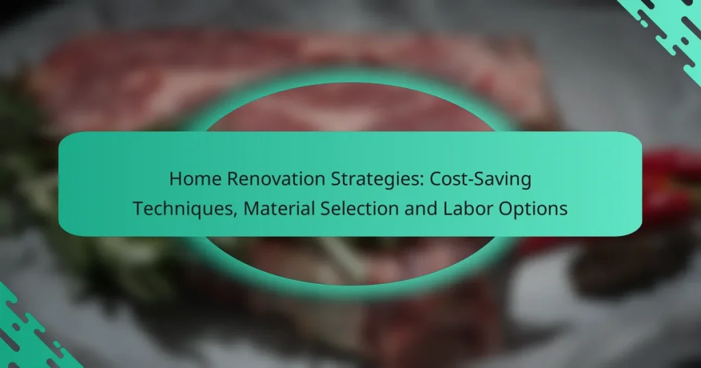 Home Renovation Strategies: Cost-Saving Techniques, Material Selection and Labor Options
