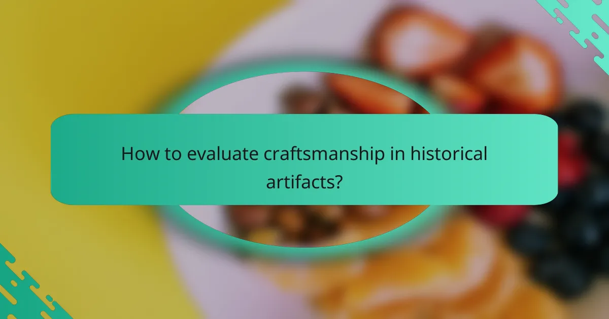 How to evaluate craftsmanship in historical artifacts?