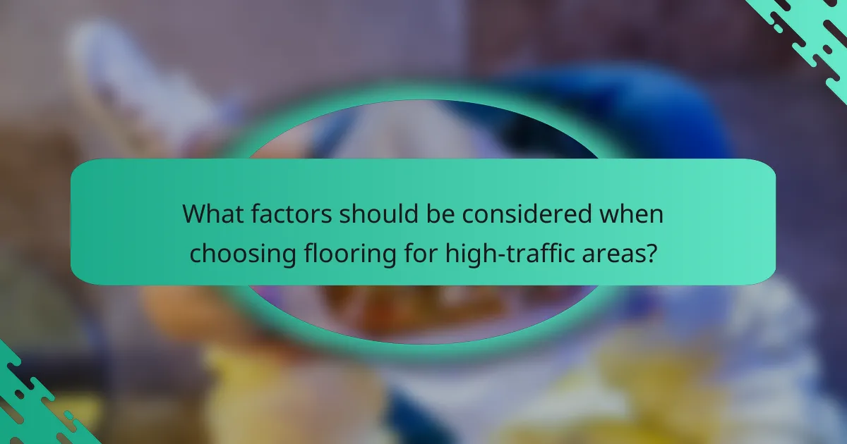 What factors should be considered when choosing flooring for high-traffic areas?
