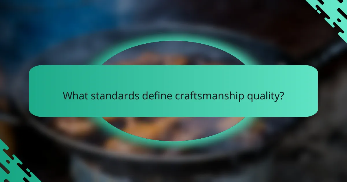 What standards define craftsmanship quality?